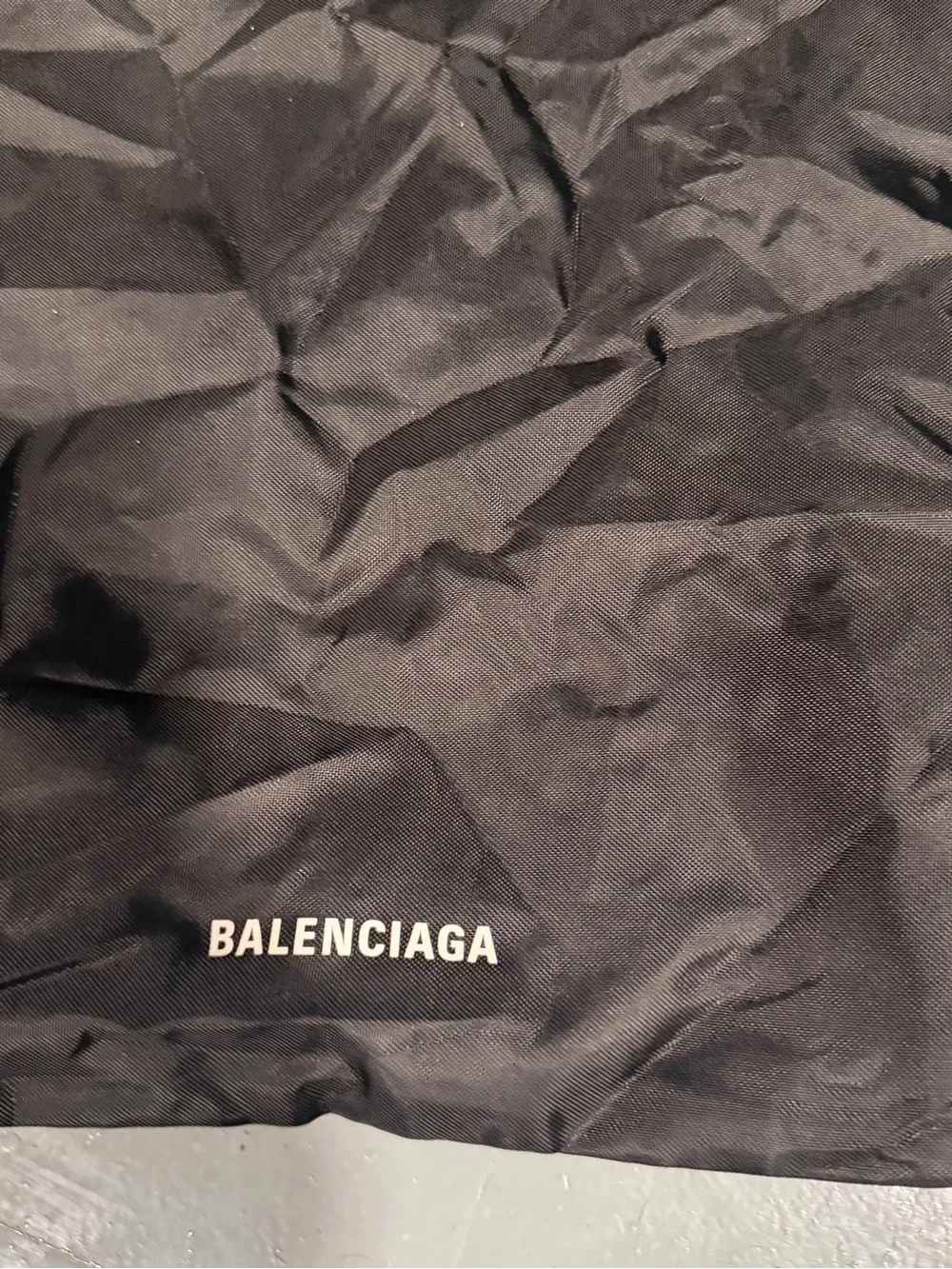 Balenciaga Black Logo Drawstring Backpack